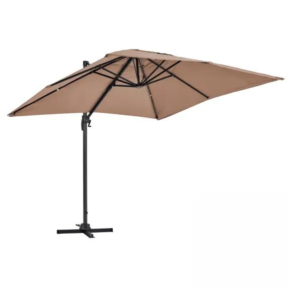 Parasol déporté  en aluminium taupe