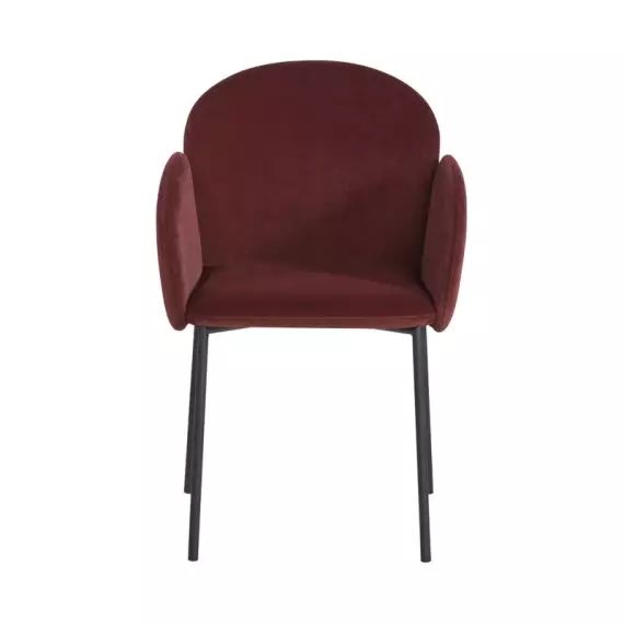 Chaise velours MARTHE pourpre
