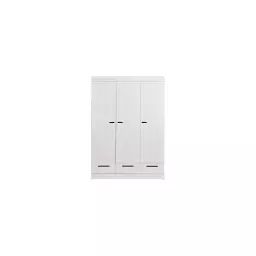 Armoire vestiaire 3 portes  et  3 tiroirs blanc