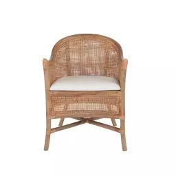Chaise en rotin avec Assise en tissu – L58 cm