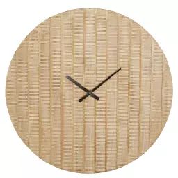 Horloge murale en bois de manguier gravé D90