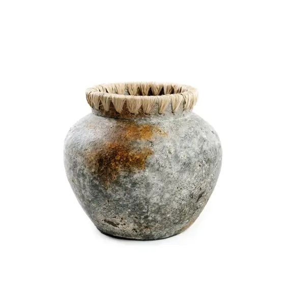 Vase en terre cuite antique gris H19