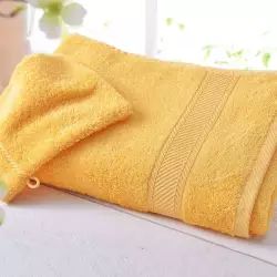Drap de bain jaune 70×140 en coton