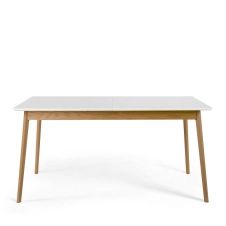 Table à manger extensible 150-200x80cm blanc chêne