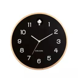 Natural Cuckoo – Horloge murale ronde ø31,5cm – Couleur – Noir