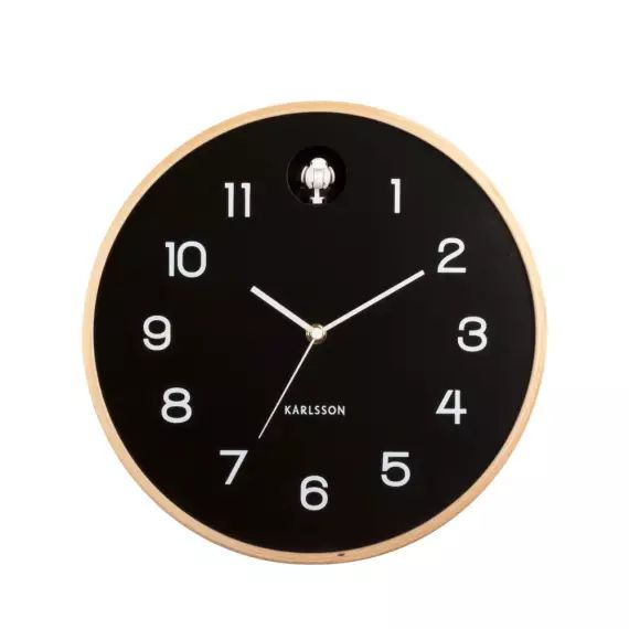 Natural Cuckoo – Horloge murale ronde ø31,5cm – Couleur – Noir