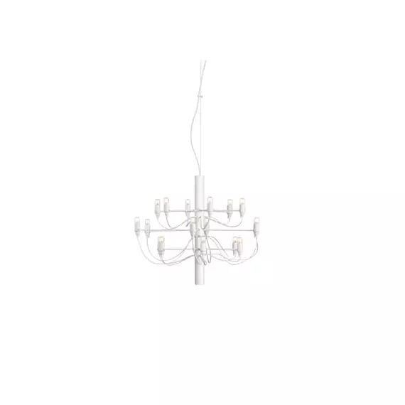 Lustre 2097 en Métal, Fer – Couleur Blanc – 69 x 69 x 51 cm – Designer Gino Sarfatti