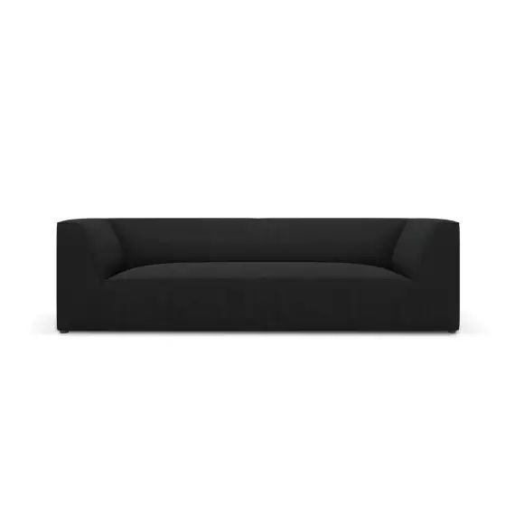 Canapé 3 places en tissu velours côtelé noir