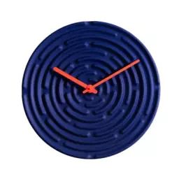 Horloge murale Minos en Céramique, Faïence émaillée – Couleur Bleu – 42 x 42 x 4.2 cm – Designer Manon Novelli
