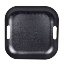 Plateau carré 39 cm en bois noir