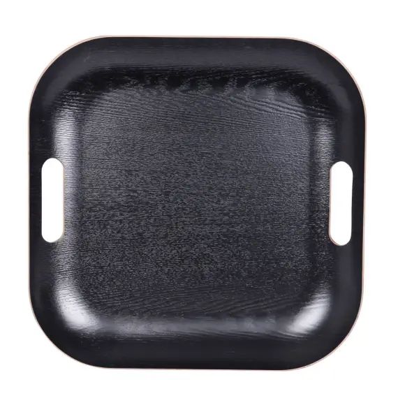 Plateau carré 39 cm  en bois  noir