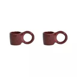 Tasse à espresso Donut en Céramique, Faïence émaillée – Couleur Rouge – 11 x 13.39 x 5.5 cm – Designer Pia Chevalier
