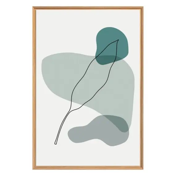 Tableau mural encadré bleu abstrait 65×97 cm