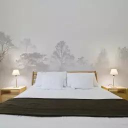 Papier peint panoramique brumes matinales 150 x 250 cm beige