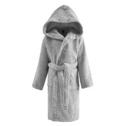 Peignoir enfant à capuche 400 g/m²  gris perle 06 ans