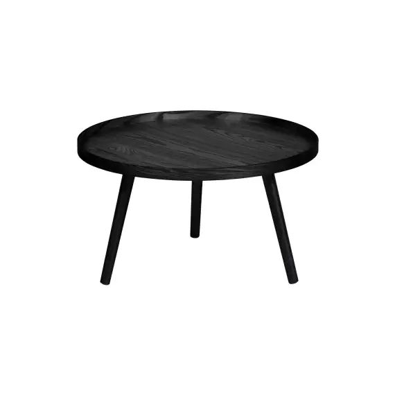 Table d’appoint ronde bois L noir