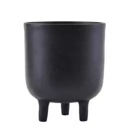 Cache-Pot en métal noir H 18 cm