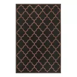 Tapis extérieur noir motif oriental corail pour entrée, jardin 80×150