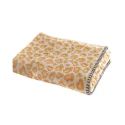 Drap de bain motif léopard beige 70×130 en coton
