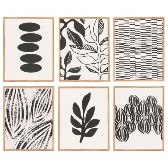 Tableaux beiges et noirs (x6) 15×19