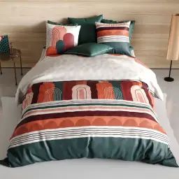 Parure housse de couette coton rouge 220×240 cm