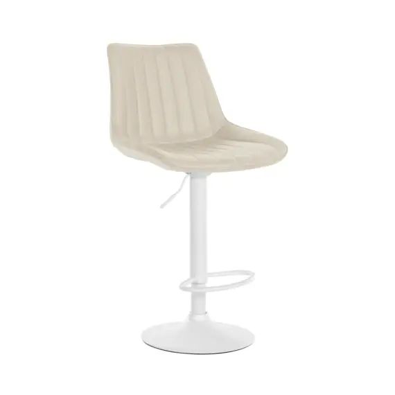 Tabouret de bar similicuir ajustable pivotant similicuir Crème