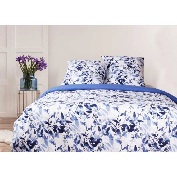 Parure de lit-housse de couette 240×220 cm+ 2 TO 65×65 cm leaves bleu