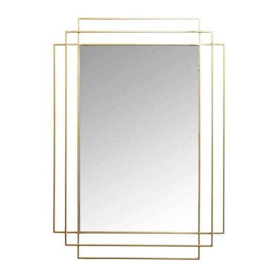 Miroir rectangulaire moderne Prisma doré, l.53 x H.75 cm