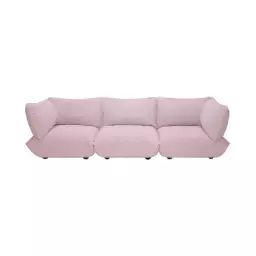 Canapé 3 places ou + Sumo en Tissu, Mousse recyclée – Couleur Rose – 301 x 108 x 90 cm