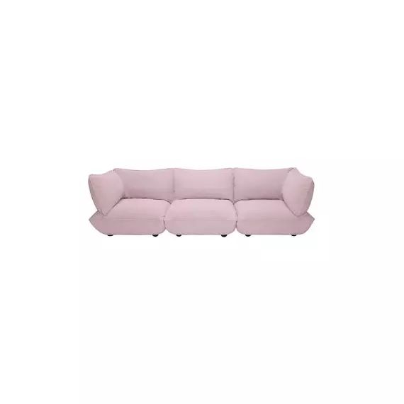 Canapé 3 places ou + Sumo en Tissu, Mousse recyclée – Couleur Rose – 301 x 108 x 90 cm
