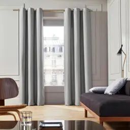 Rideau à oeillets 350×277 cm Gris perle