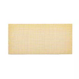 Tête de lit enfants tapissée en vichy jaune 110x52cm