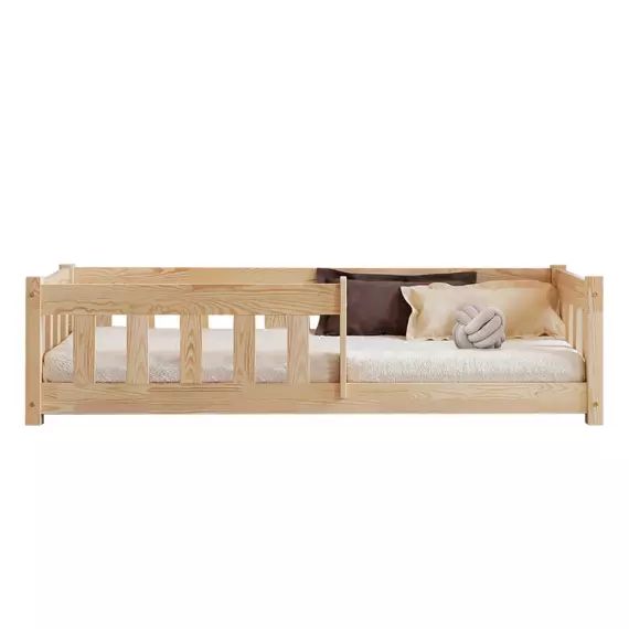 Lit 90×200 sommier inclus naturel