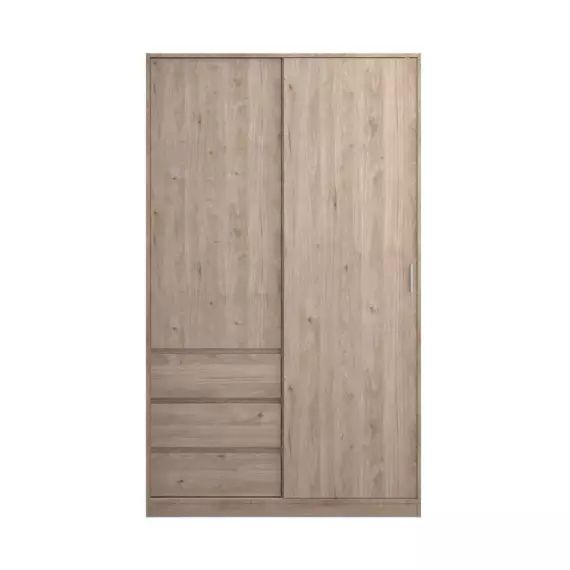 Armoire 2 portes 3 tiroirs L.118,5 cm BEST imitation chêne