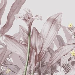 Papier peint panoramique PANORAMA palm lisse rose intissé l.424 x H.280 cm