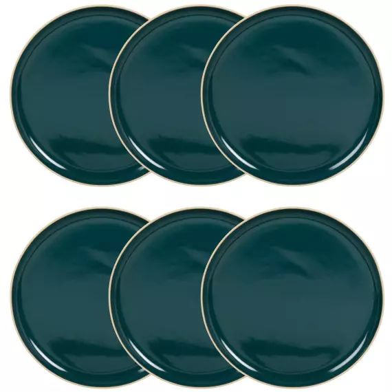 Assiette plate Rostand décor geométrique bleu - Vintage Family