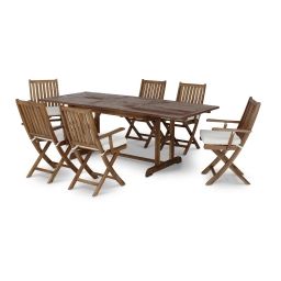 Salon de jardin table extensible 150/210×90 et 6 chaises