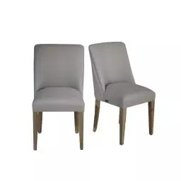Lot de 2 chaises en lin gris