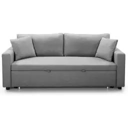 Canapé 3 places saphir tissu gris clair