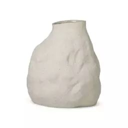 Vase Vases Vulca en Céramique, Grès émaillé – Couleur Blanc – 30 x 27 x 45 cm – Designer Trine Andersen