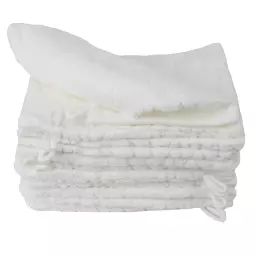 Lot de 12 gants de toilette en coton blanc