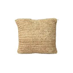 Housse de coussin en raffia naturel 40×40