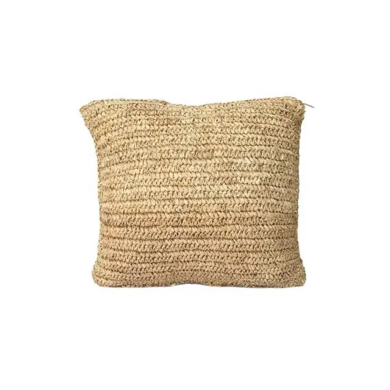 Housse de coussin en raffia naturel 40×40