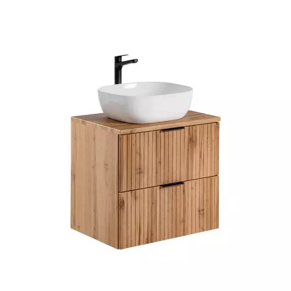 Meuble simple vasque 60cm naturel