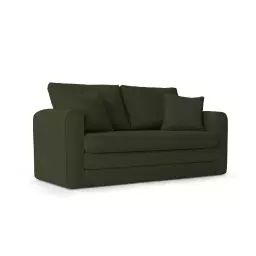 Canapé 2 places en tissu structuré vert