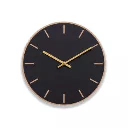 Horloge murale en linoléum noir D28cm