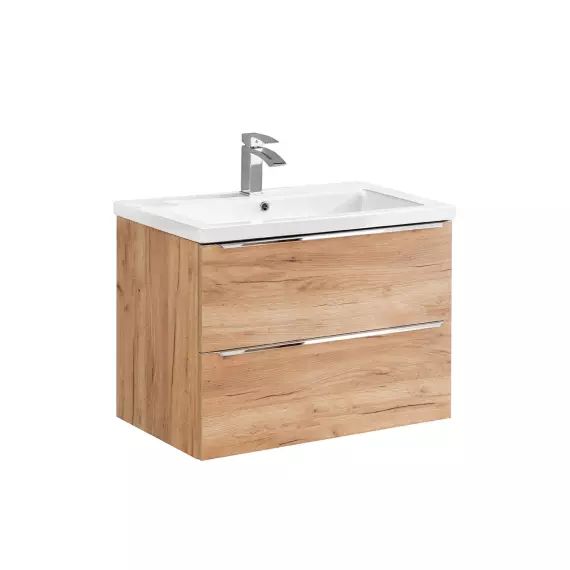 Meuble simple vasque encastrée 80cm naturel