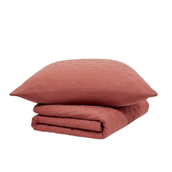 Couvre lit boutis rouge brique 240×260