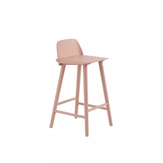 Chaise de bar Nerd en Bois, Chêne massif – Couleur Rose – 40 x 63.66 x 79 cm – Designer David Geckeler
