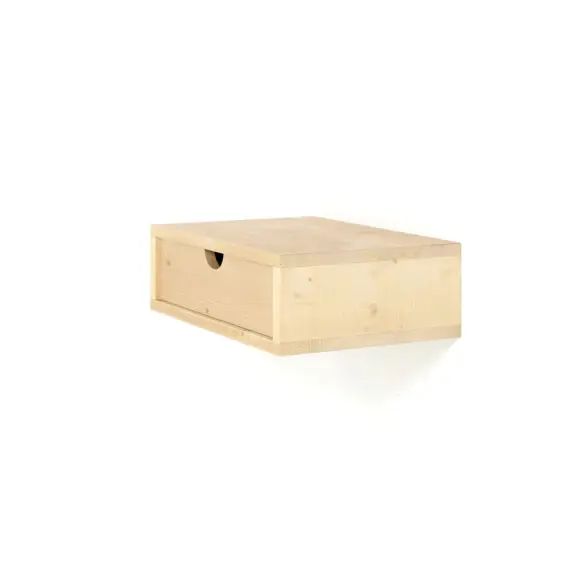 Table de chevet flottante en bois de couleur beige